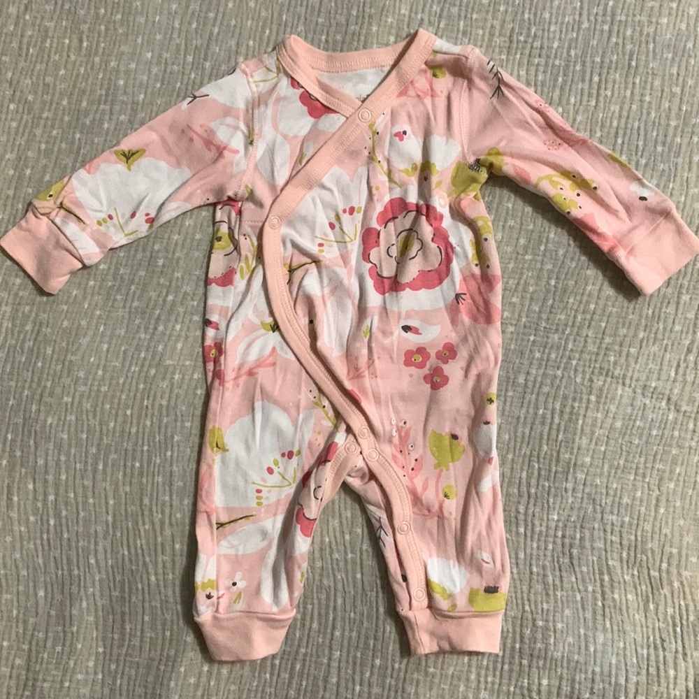 Organic Little Planet baby girl sleeper coverall
